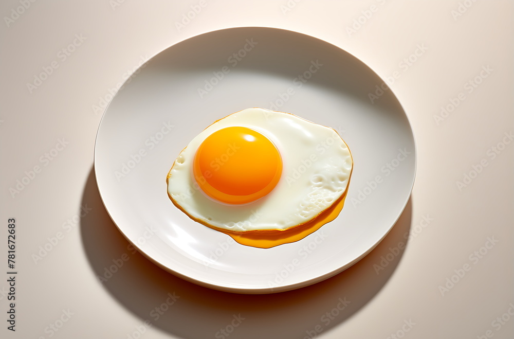 an egg fried on a plate, generative ai an egg fried on a plate, generative ai