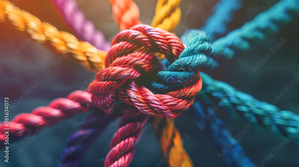 Team rope strength diverse connect partnership together teamwork unity communicate support. The strong and diverse network rope team concept integrates braided color background cooperation and boosts Team rope strength diverse connect partnership together teamwork unity communicate support. The strong and diverse network rope team concept integrates braided color background cooperation and boosts