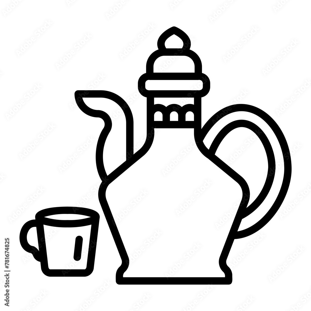 Fototapeta premium arabic teapot icon