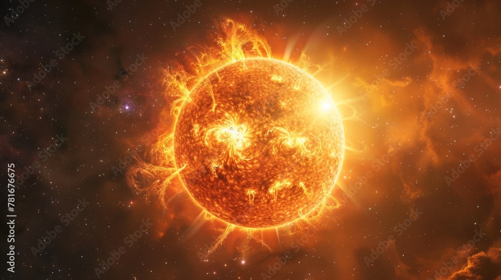 Obraz premium ANIMATION OF A SUN generative ai