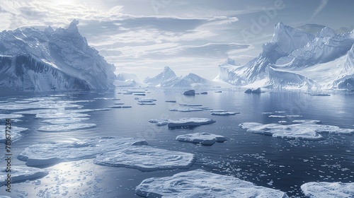 A world covered in ice and snow, with frozen oceans and glaciers extending far beyond their current boundaries