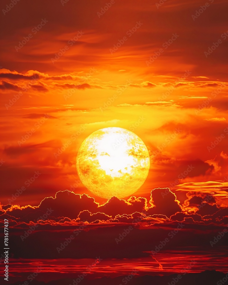 The sky turns a vibrant shade of orange as Earth draws closer to the suns fiery embrace