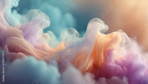 ai generative of hyper realistic of a collection of colorful smoke, dominated by beautiful sky blue combined with dazzling pink