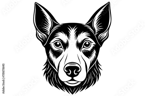 Dog Head silhouette  vector art illustration