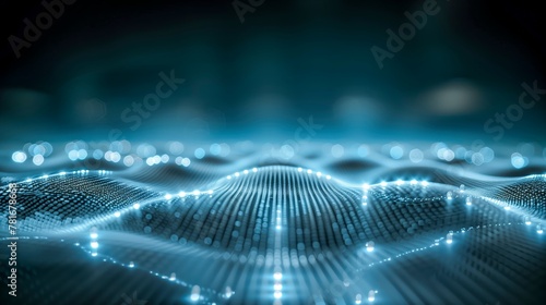 Digital Landscape: Luminous Network Waves