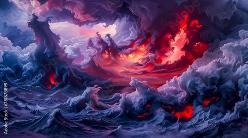 Stormy Ethereal: Apocalyptic Sky Seascape
