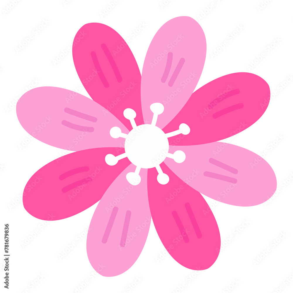 Hand drawn spring flower on white background Hand drawn spring flower on white background