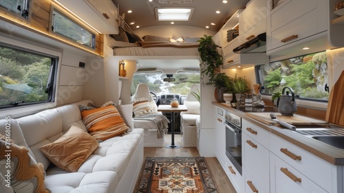 motorhome interior, recreational vehicles, vans, interior, interiors, kitchen, caravans, camping, trailer,