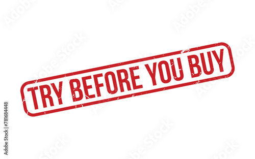 Red Try Before You Buy Rubber Stamp Seal Vector