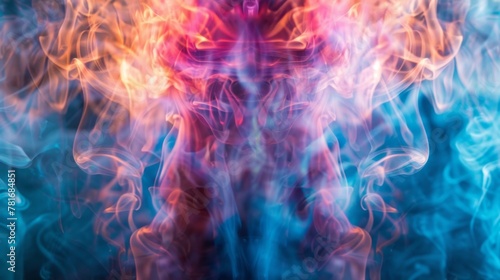A kaleidoscope of colorful smoke trails blending and intermingling