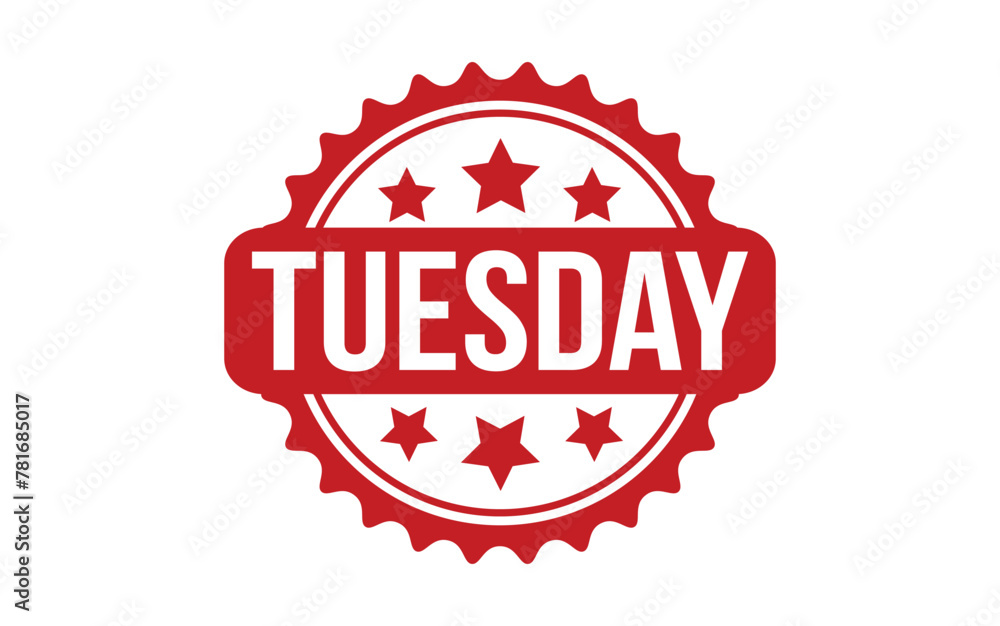 Red Tuesday Rubber Stamp Seal Vector Red Tuesday Rubber Stamp Seal Vector