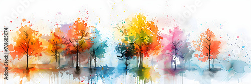 Abstract watercolor of trees