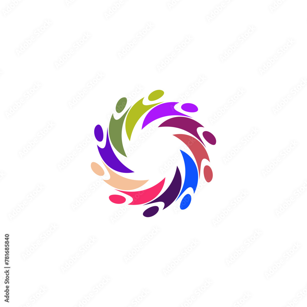 team people connection circle logo vector icon team people connection circle logo vector icon