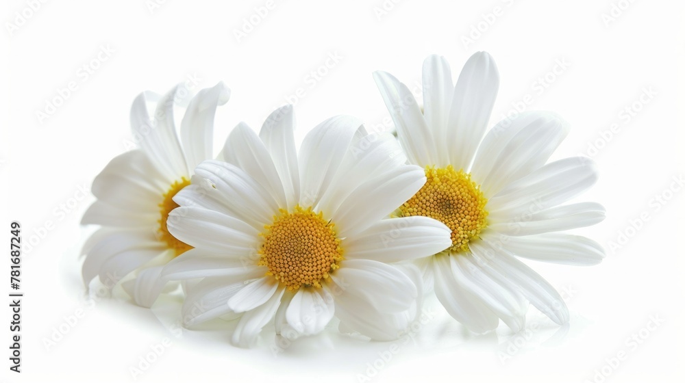 Fototapeta premium chamomile daisy flowers on white background. generative ai