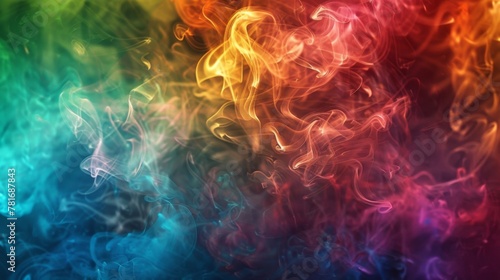 The colorful smokes seem to come alive swirling and dancing in a beautiful rainbow symphony.