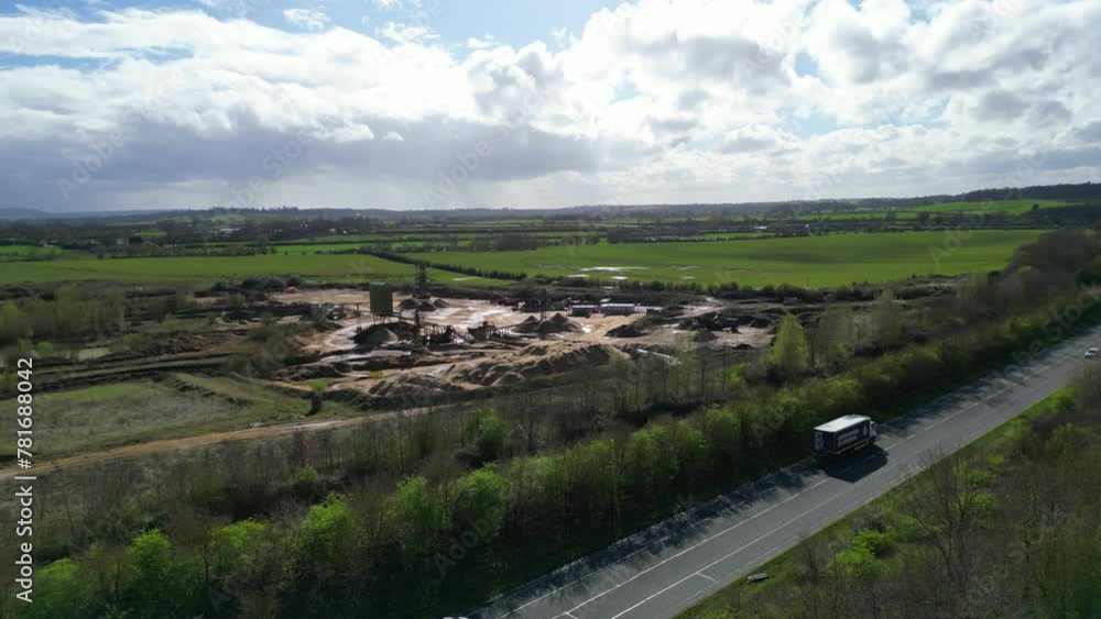 High Angle View of Central Leighton Buzzard Town of England UK. March 29th, 2024 High Angle View of Central Leighton Buzzard Town of England UK. March 29th, 2024