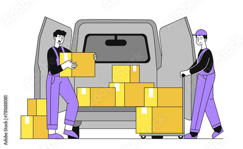 Loading van vector simple