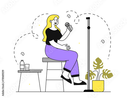 Stand up woman vector simple