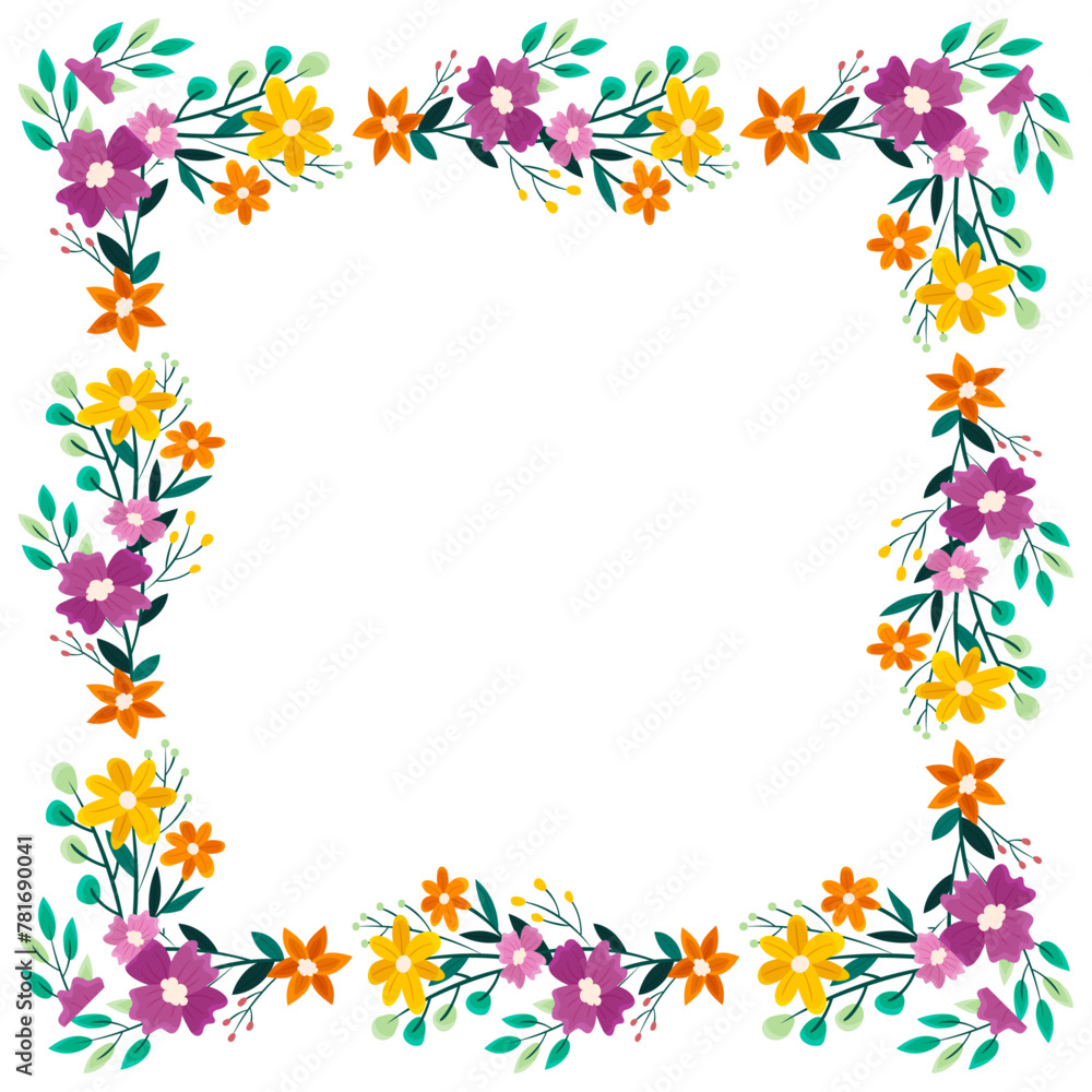 vector hand drawn spring floral frame concept vector hand drawn spring floral frame concept