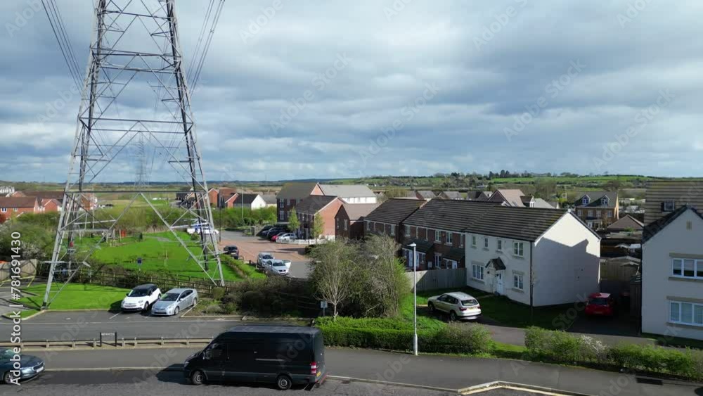 High Angle View of Central Leighton Buzzard Town of England UK. March 29th, 2024 High Angle View of Central Leighton Buzzard Town of England UK. March 29th, 2024
