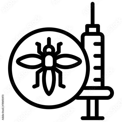 vaccine icon illustration design with outline