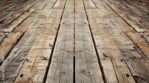 Wooden floor with bench in background