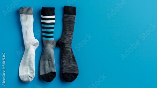 Gray and black socks on light background generative ai
