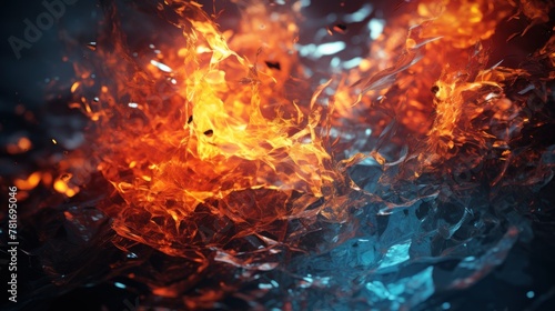 Fire flames abstract background. Close-up of fire flames isolated on black background.