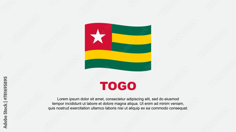 Togo Flag Abstract Background Design Template. Togo Independence Day Banner Social Media Vector Illustration. Togo Background Togo Flag Abstract Background Design Template. Togo Independence Day Banner Social Media Vector Illustration. Togo Background