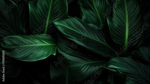 Digital abstracted jungle flora graphic poster web page PPT background