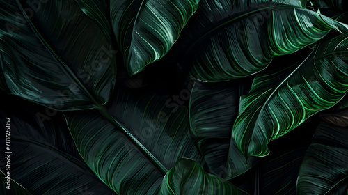 Digital abstracted jungle flora graphic poster web page PPT background
