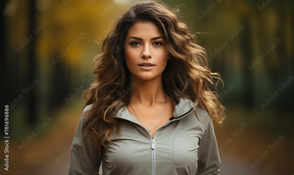 Woman in Tracksuit Running in the Park