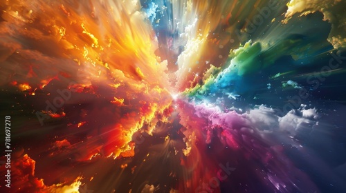 An explosion of rainbow hues each one bursting forth with its own unique intensity.