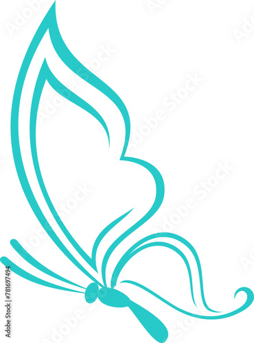 Stylized image of butterfly logo template isolated Vector illustration