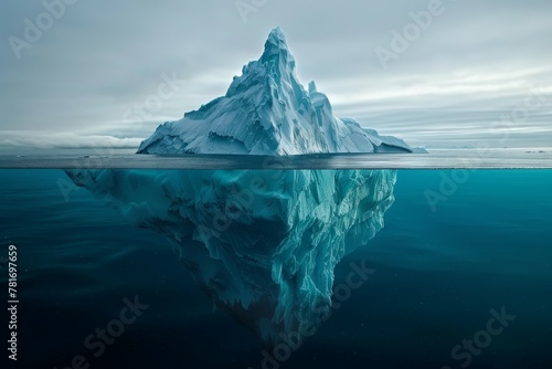 A large ice block is floating in the ocean. Business concept © top images