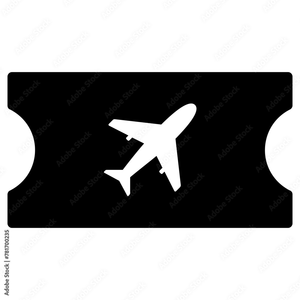 plane ticket icon, simple vector design