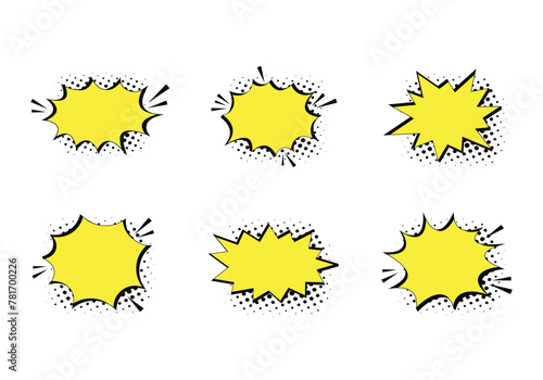callout comic bubble shape vector design collection