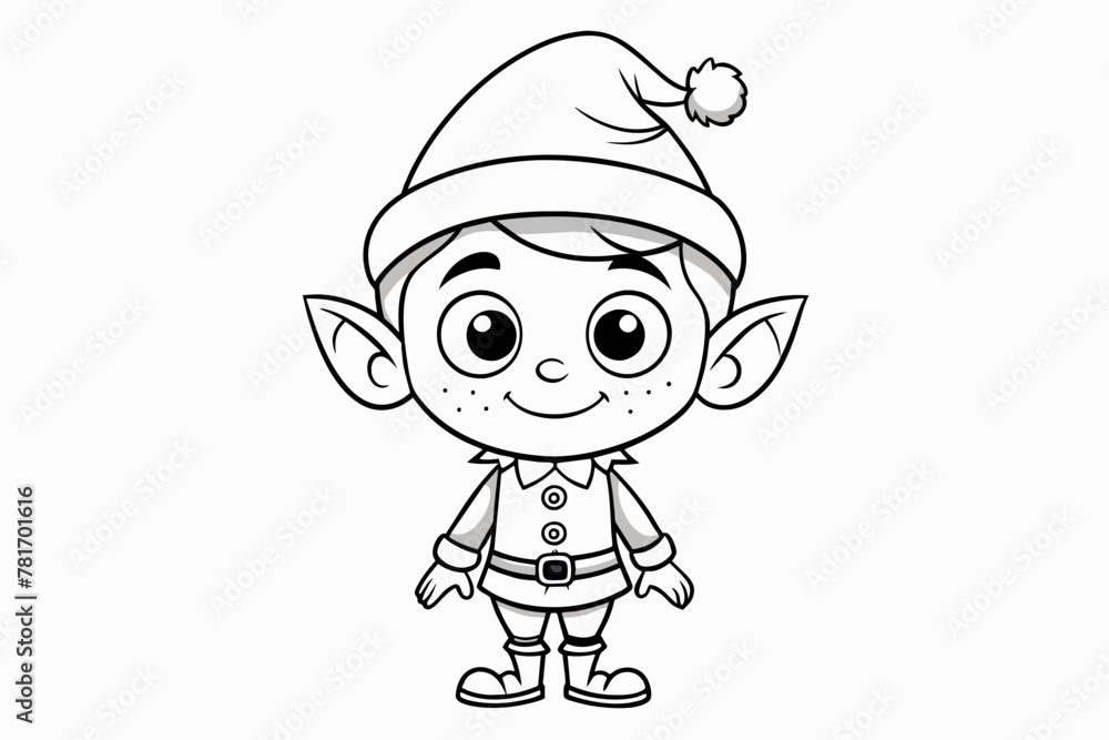 cute elfcartoon character outline silhouette vector art illustration cute elfcartoon character outline silhouette vector art illustration