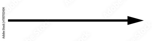 Straight thin line arrow isolated on transparent background – Long arrow