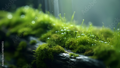 Green Moss Close Up Macro Photography Ultra Realistic