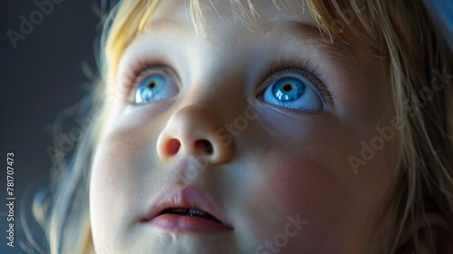 A child eagerly watching a silent speaker with wideeyed curiosity and wonder representing the impact and influence that these interpreters have on those around them. . photo