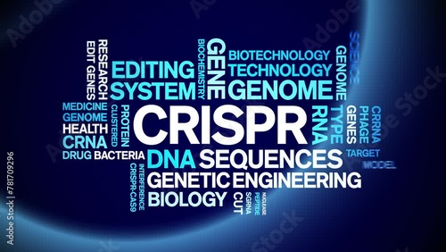 CRISPR animated word cloud;text design animation tag kinetic typography seamless loop. photo