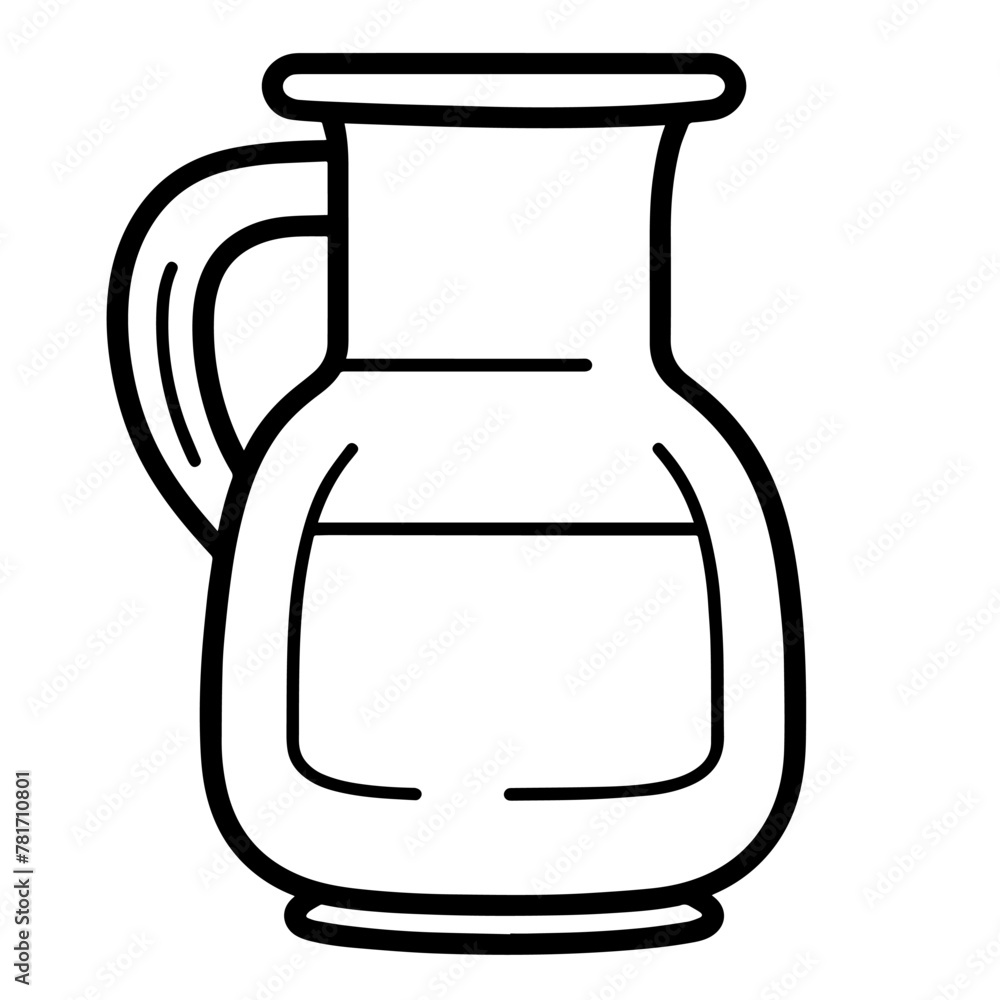 Vector outline icon of a milk jug for dairy-themed designs.