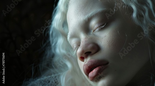 beautiful albino woman generative ai