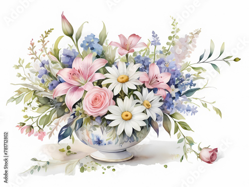 bouquet of soft flowers in vase
