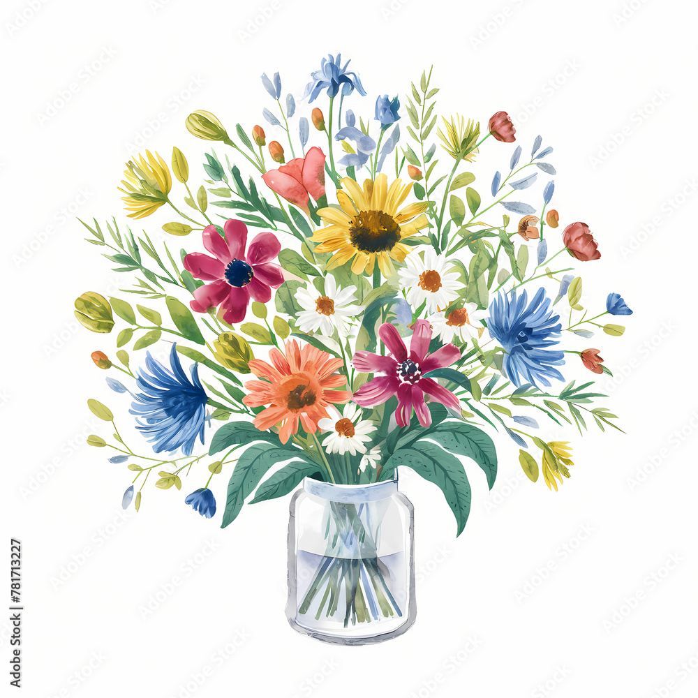 bouquet of wild flowers in a vase bouquet of wild flowers in a vase