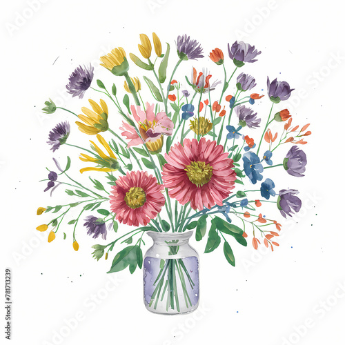 bouquet of wild flowers in a vase
