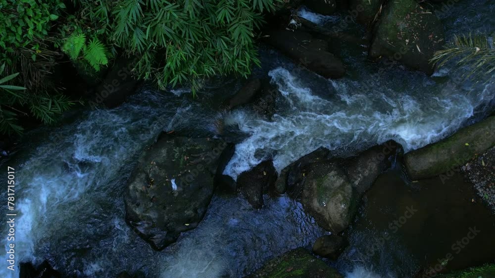 A small river in the vicinity of the city of Ubud on the island of Bali in Indonesia, video filmed from the air. A small river in the vicinity of the city of Ubud on the island of Bali in Indonesia, video filmed from the air.