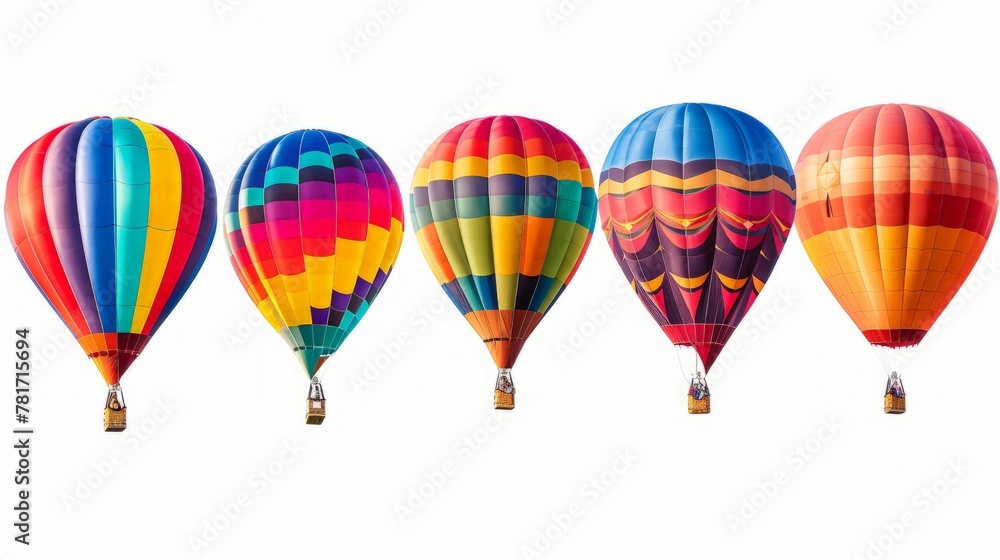 Obraz premium colorful hot air balloons isolated on white background