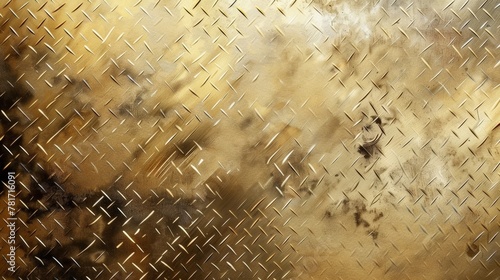 Metallic surface featuring diamond pattern